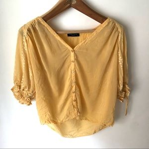 Maven West Anthropologie Medium Yellow Button Down Blouse